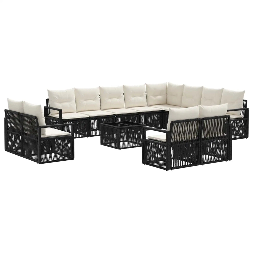 Set Divano da Giardino 13 pcs Nero polyrattan 3435889