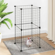 Gabbia per Animali Domestici 8 Pannelli Nero 35x35 cm Acciaio cod mxl 53077