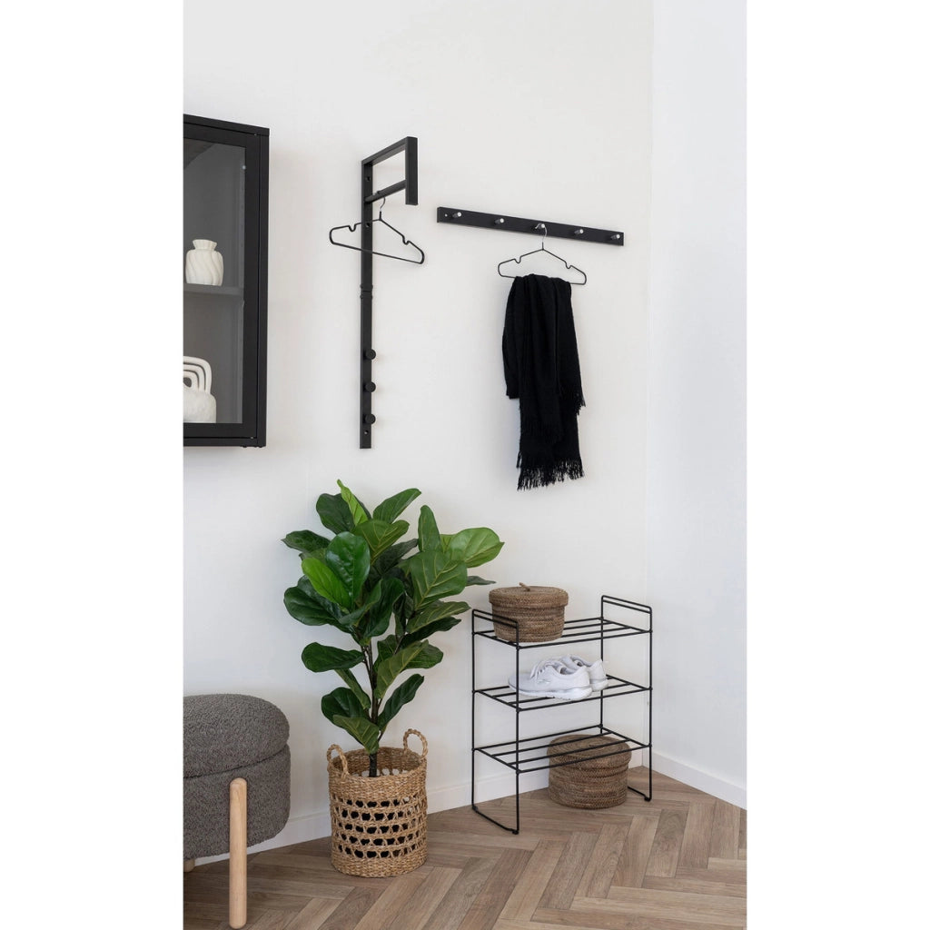 Appendiabiti da Parete Trento, Nero, Metallo, 30x3x82 cm