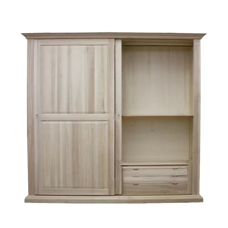 armadio classico 2 porte scorrevoli legno shabby bianco 275x66x254 (2166) - Mobili 2G