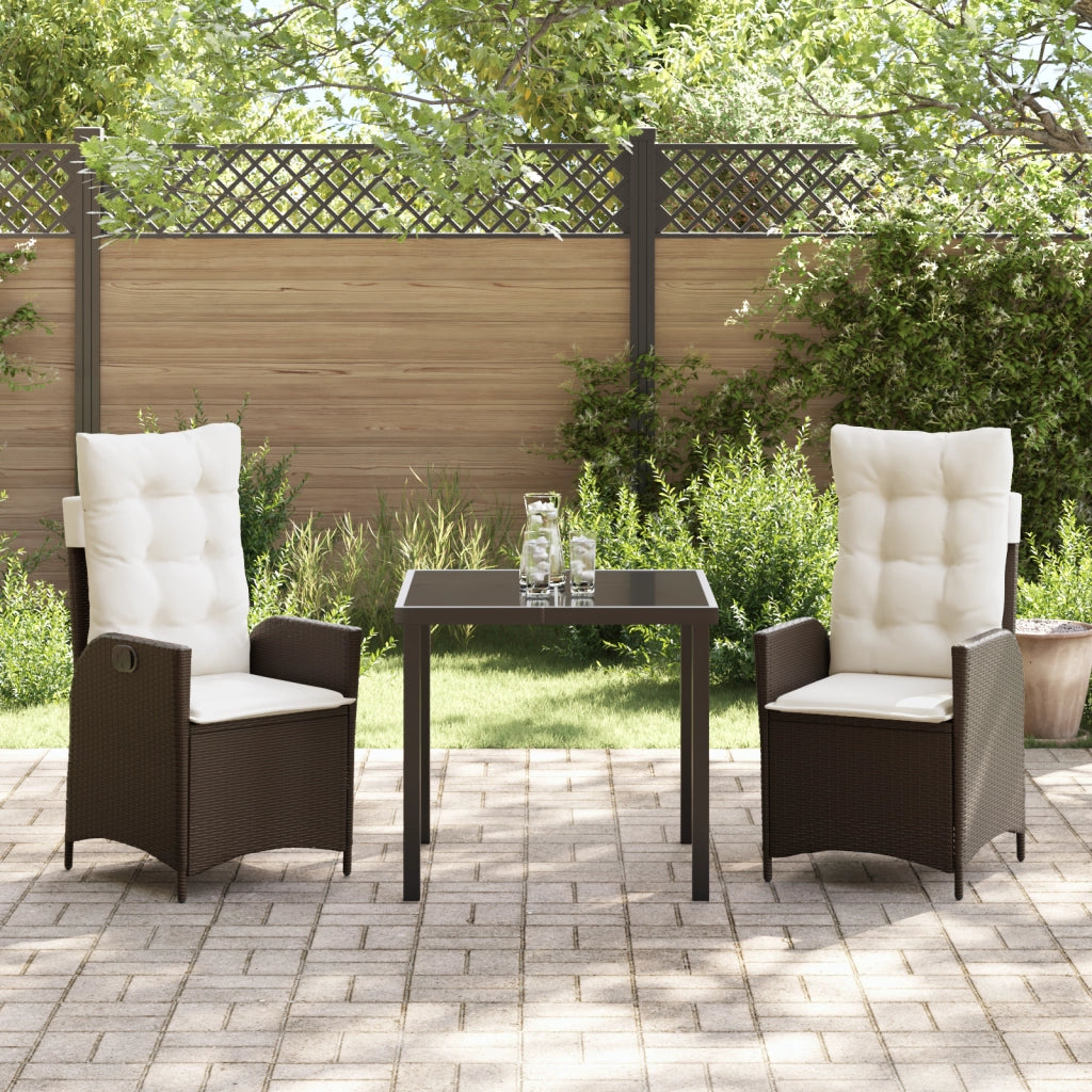 Set di 2 Marrone Polyrattan Marrone, Acciaio Verniciato a Polvere