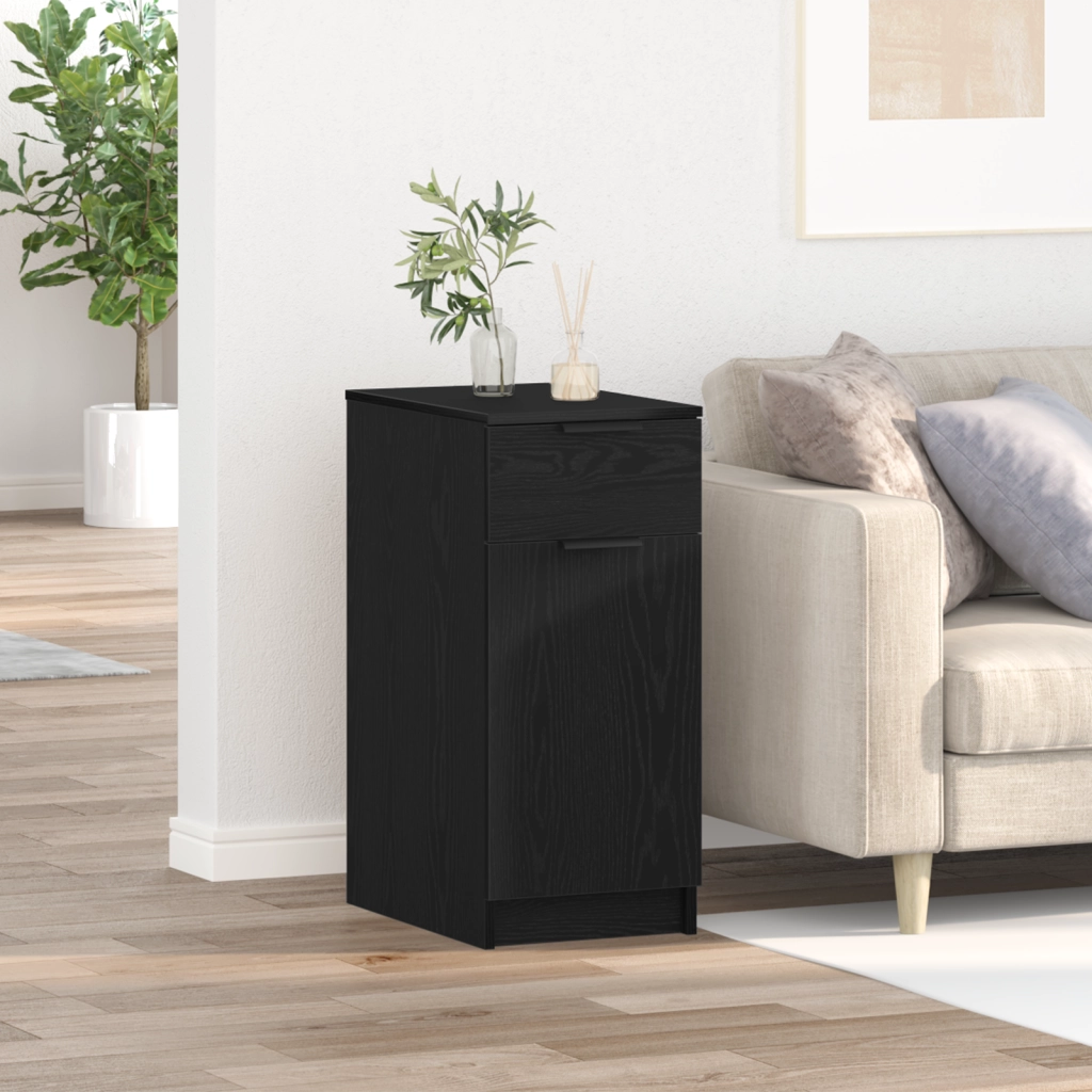 Armadio Scrivania  in Rovere Nero - 33x50x75 cm - Realizzato in Legno Ingegnerizzato