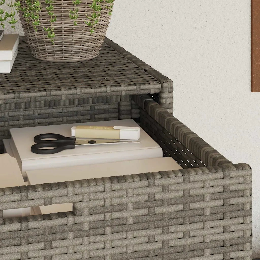 Armadietto Portaoggetti Giardino Grigio 55x55x111cm Polyrattan 365561