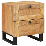 Set di 2 Comodini | Armadio da Notte | Mobiletto da notte con cassetto Naturale 40 x 33 x 46 cm
