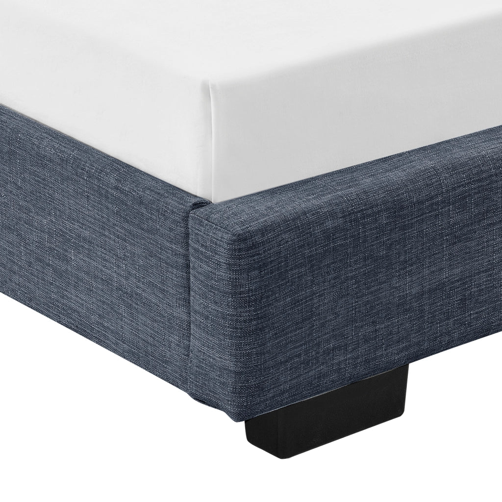 Letto Singolo Hamar 90 x 200 cm Rivestimento in Tessuto Grigio scuro Corium