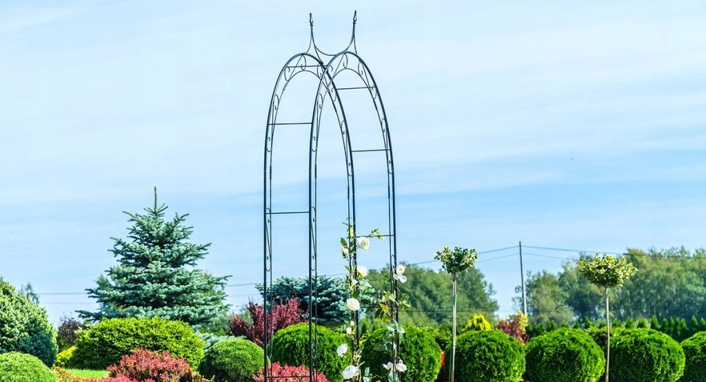 Arco da giardino in metallo KADAX per fiori, rose e piante rampicanti, supporto da 281 cm