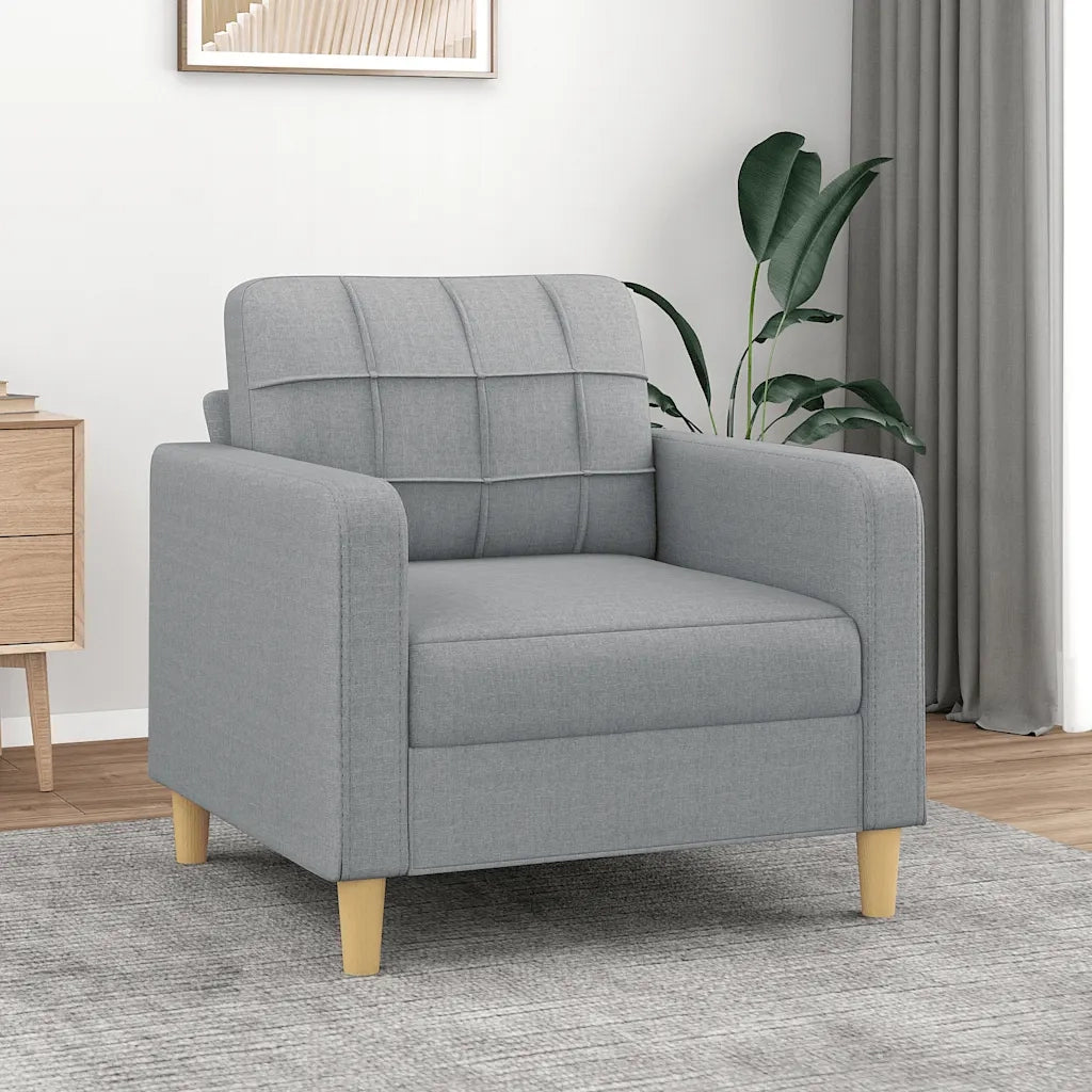 Poltrona-Divano Sedia Grigio Chiaro 60 cm in Tessuto 946751