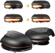 Kit di illuminazione LED per specchietti laterali - compatibile con Volkswagen Golf VI 2008-2012 & Touran 2010-2015 - Fumo - incl. Luce di marcia dinamica