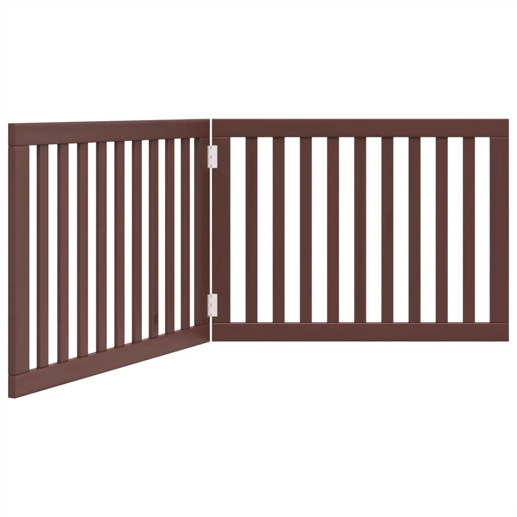 Cancelletto di sicurezza pieghevole per cani 2 pannelli 160 cm legno di pioppo marrone 02_0023044