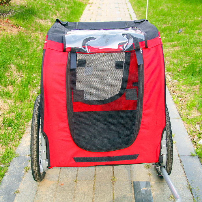 Rimorchio per cani bici, con gancio girevole di sicurezza, zanzariera e copertura antipioggia