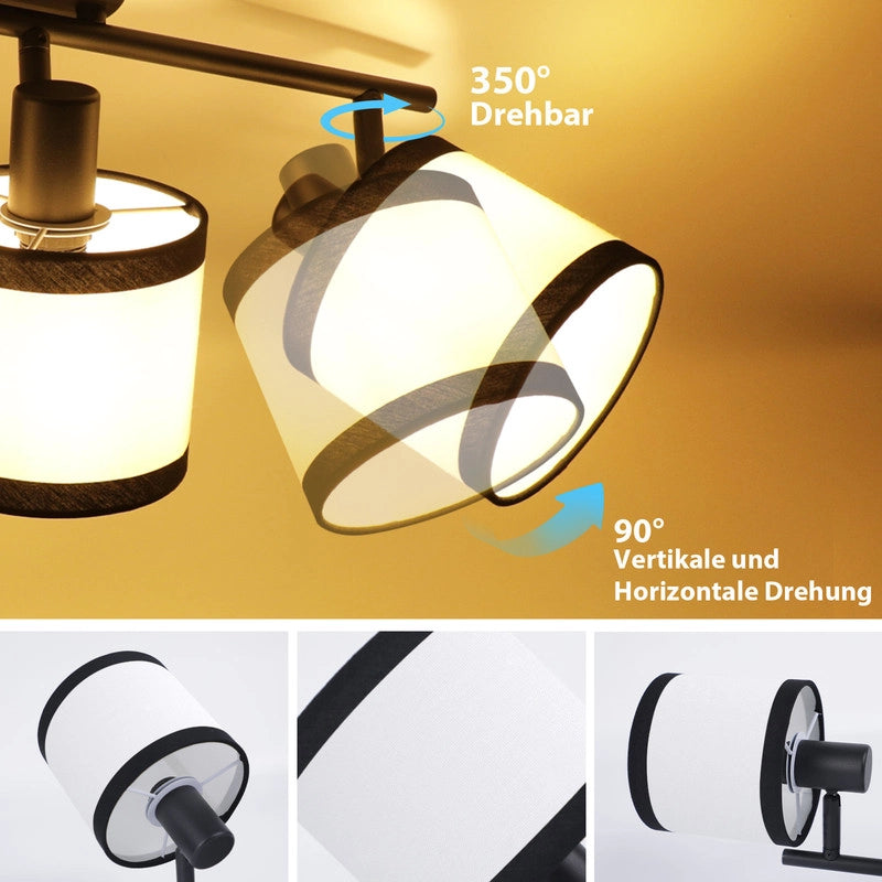 ZMH Faretto da soffitto neri 3 luci E14 orientabili 350° per cucina senza lampadina