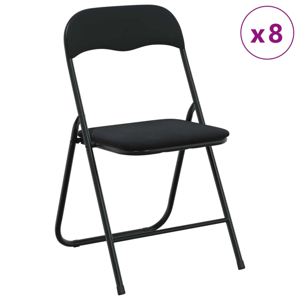 Sedia pieghevole 8 pcs Nero 48 x 44 x 78 cm Velluto 42029069