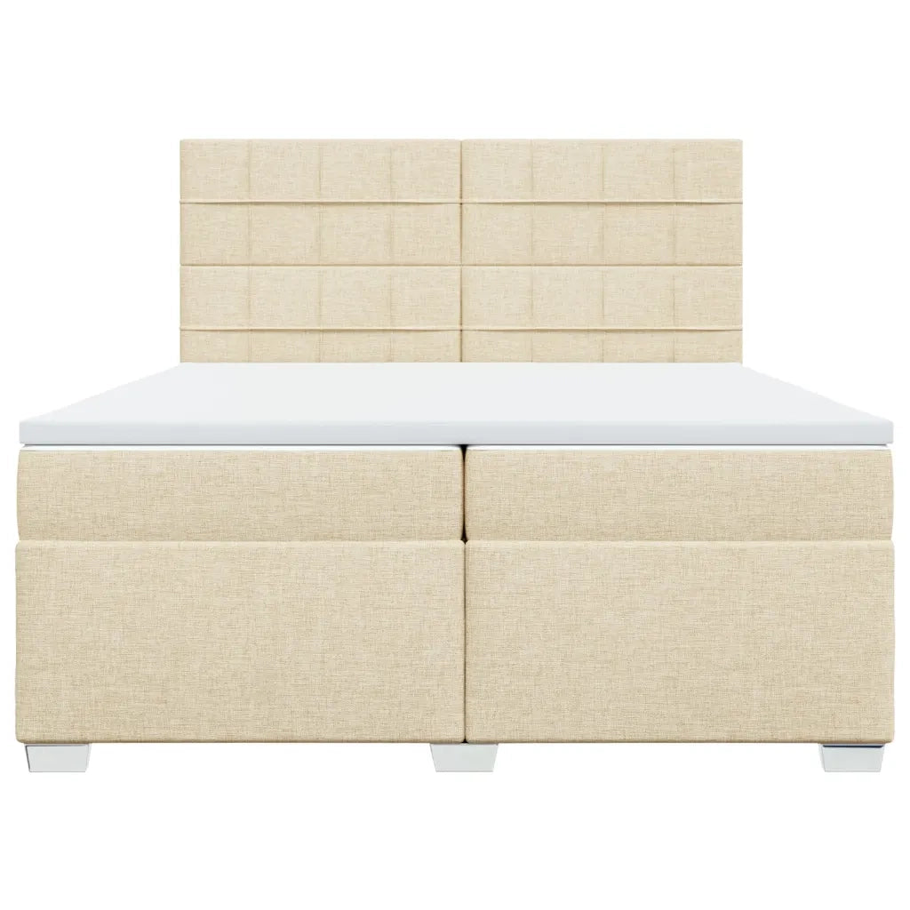 Giroletto a Molle con Materasso Crema 200x200 cm in Tessuto