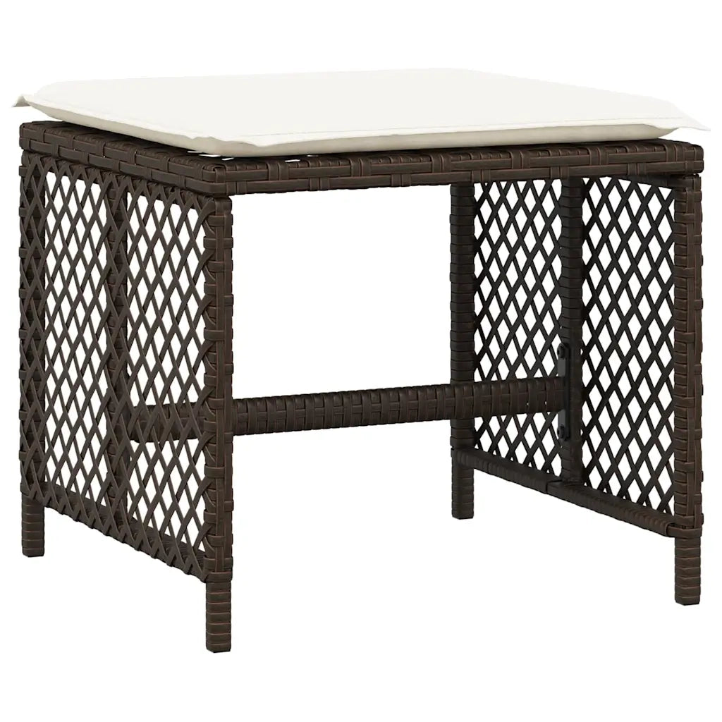 Set da Pranzo da Giardino 9pz | Set Salotto da Giardino con Cuscini Marrone in Polyrattan