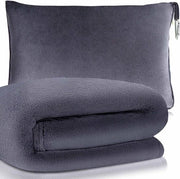Set di cuscini per lettini da viaggio 180 x 100 cm pieghevoli - coperta per viaggio con borsa - lunghe vacanze in campeggio - grigio