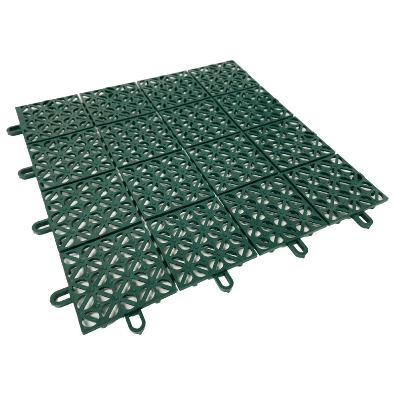 Ezooza MultiFlex – 22 Piastrelle Drenanti Flessibili per Esterni (2 m²), 30x30 cm, Plastica Riciclata, Colore: Verde