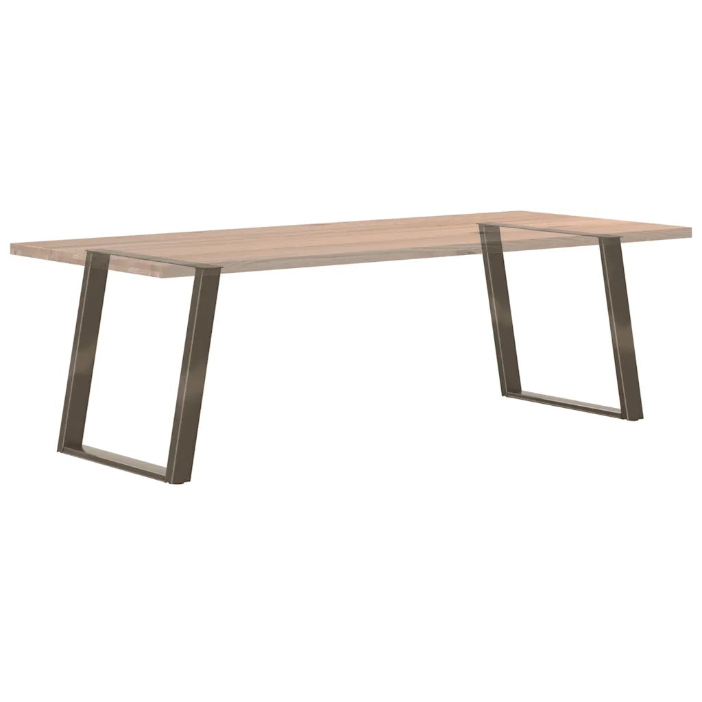 vidaXL Gambe per tavolo da pranzo a forma di U 2 pz in acciaio naturale 80x(72-73) cm