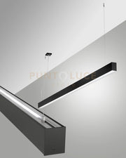 MILLET SOSPENSIONE DOPPIA EMISSIONE NERA A LED 4000K 3580+1440LM 23W- 15W PRISMATIC DIMMERABILE DALI IP40 MT