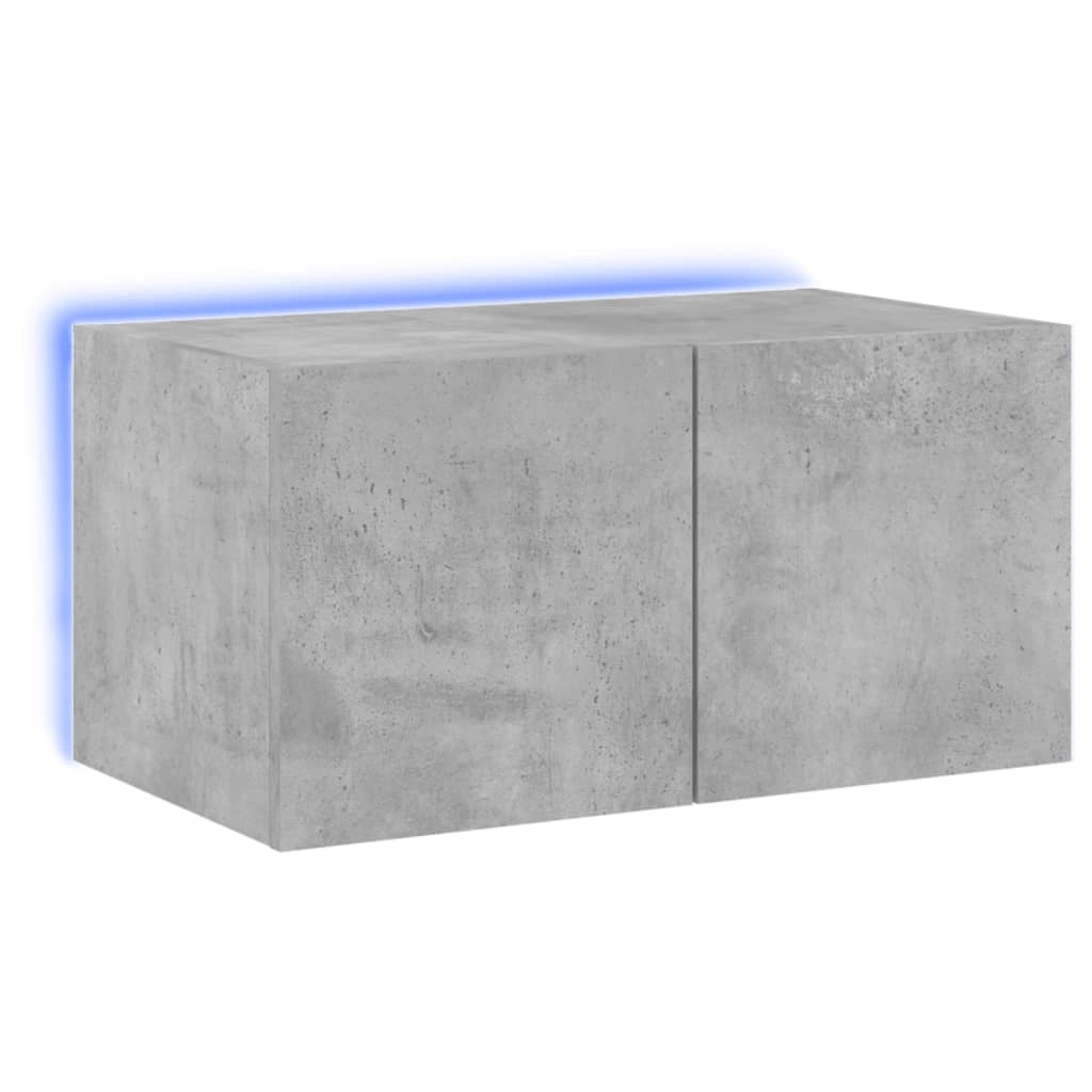 Mobile TV multimediale scaffale TV credenza mobile TV sala da pranzo soggiorno camera da letto montaggio a parete con luci LED 60 x 35 x 31 cm grigio 02_0027902