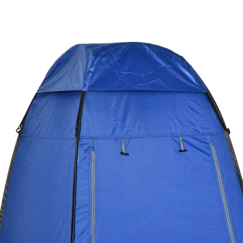 Tenda pop-up per doccia e spogliatoio da campeggio in poliestere blu con finestra mesh e borsa 126 × 124 × 189 cm
