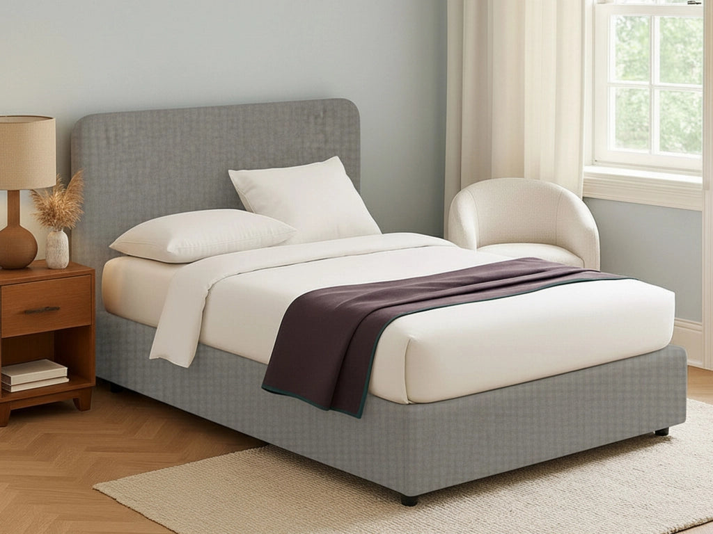 Poole, Letto Piazza e Mezza Sfoderabile Made in Italy, Grigio Cenere