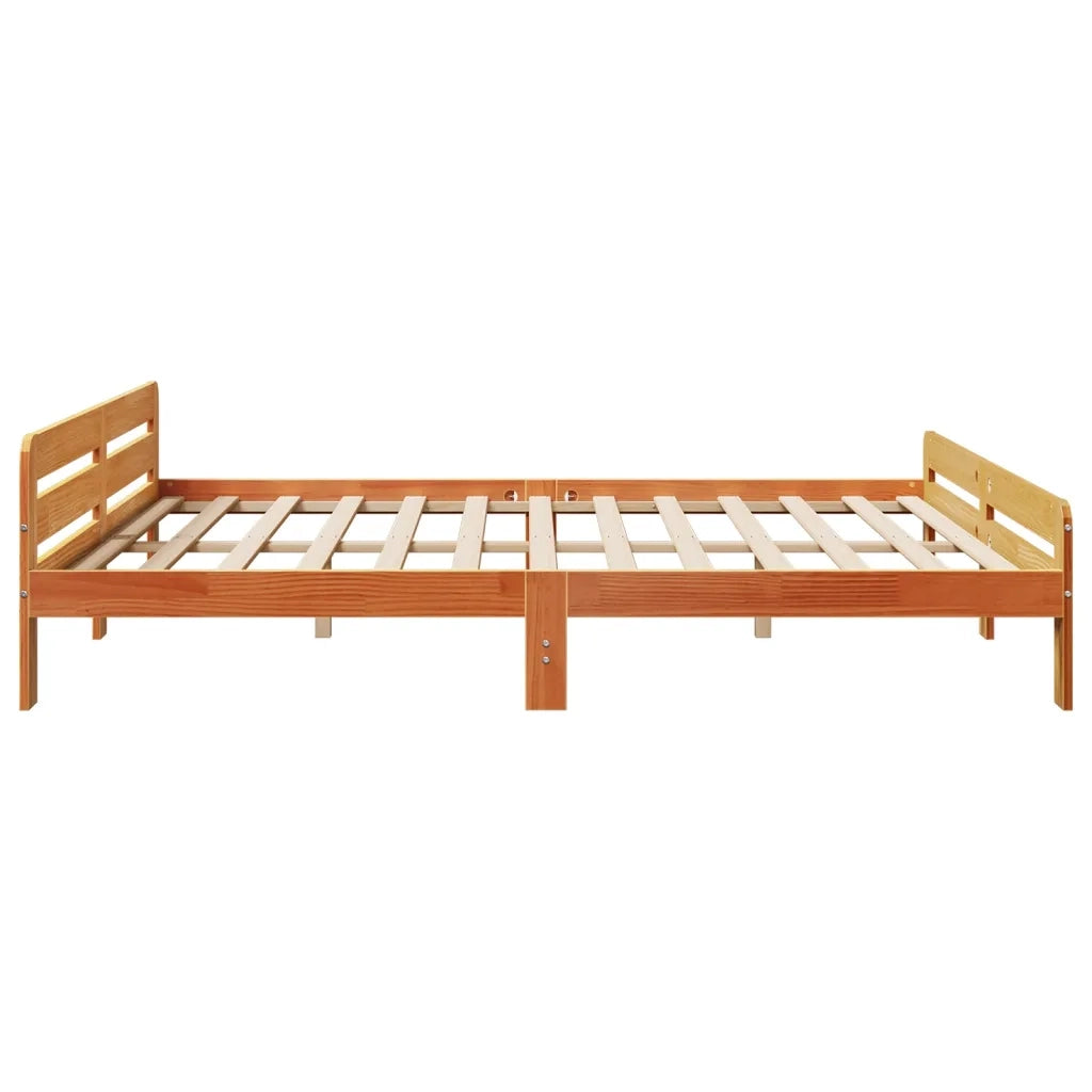 Letto senza Materasso Marrone Cera 180x200 cm in Legno di Pino