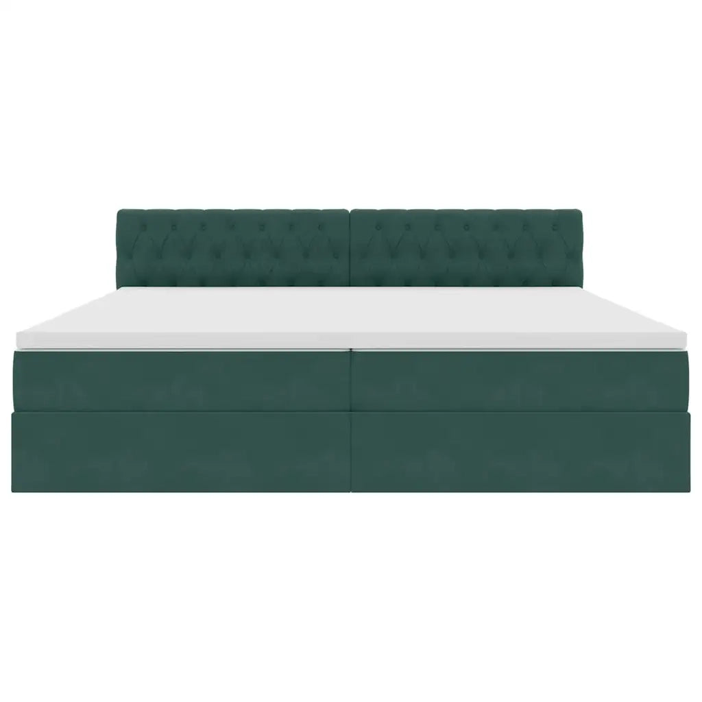 Letto con Contenitore Verde Scuro 200 x 200 cm Velluto