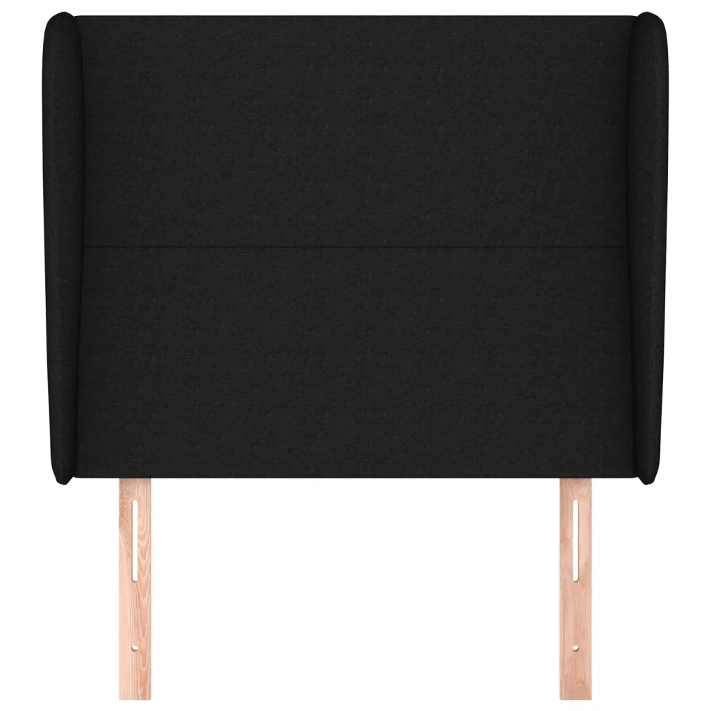 Testiera ad Orecchio-Testata con Orecchie Nera 83x23x118/128 cm in Tessuto 476887