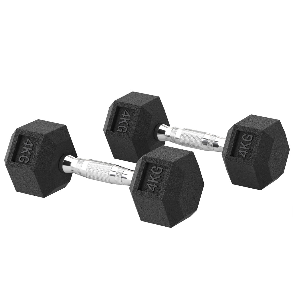 Manubri Esagonali da 4 kg ¨C zephmum ¨C Nero, Gomma Antiscivolo