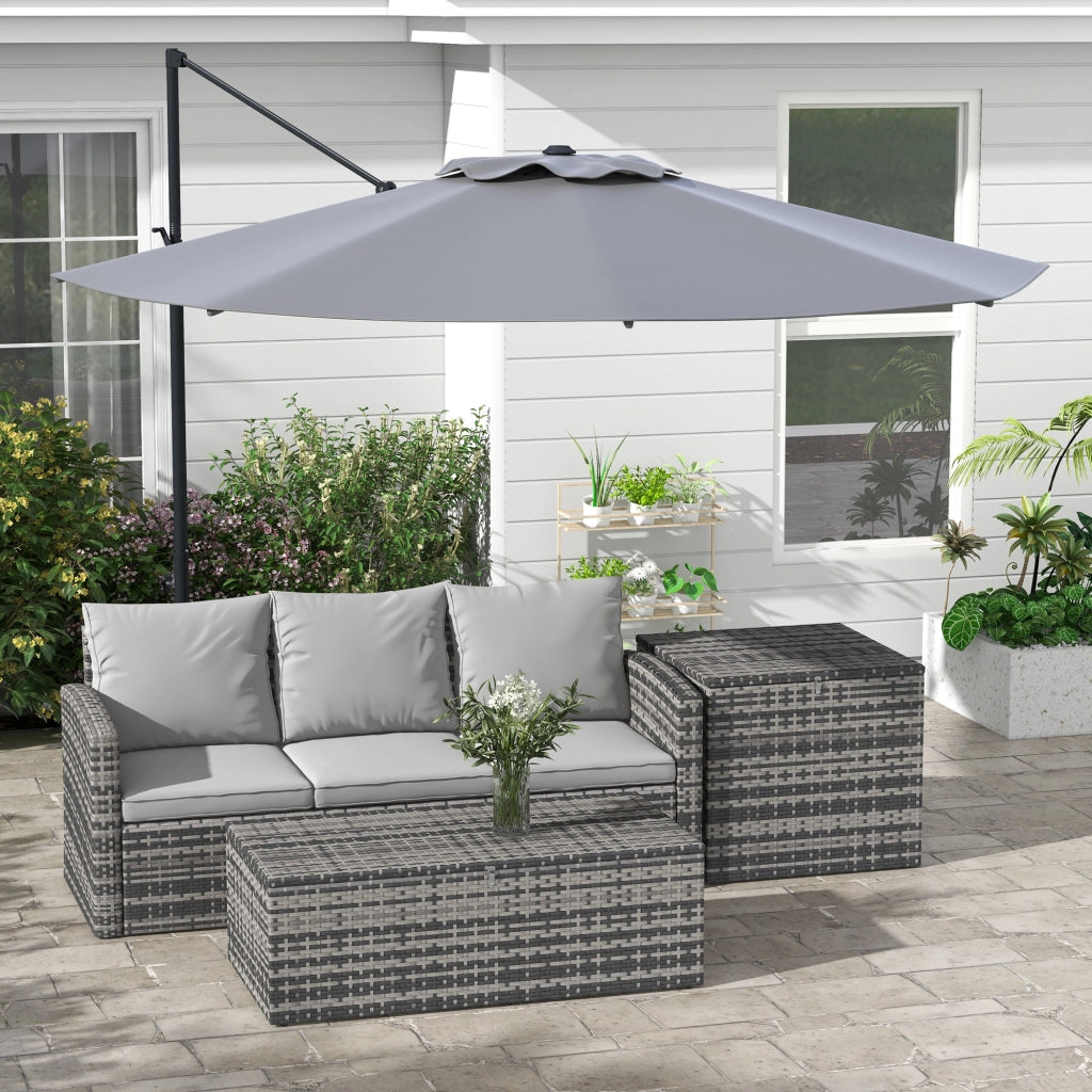 Ombrellone da giardino inclinabile e girevole ¨C zephmum ¨C 3 m, grigio scuro