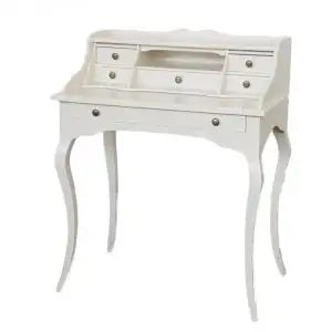 Scrivania scrittoio in legno massiccio gambe provenzali mod Venezia bianco