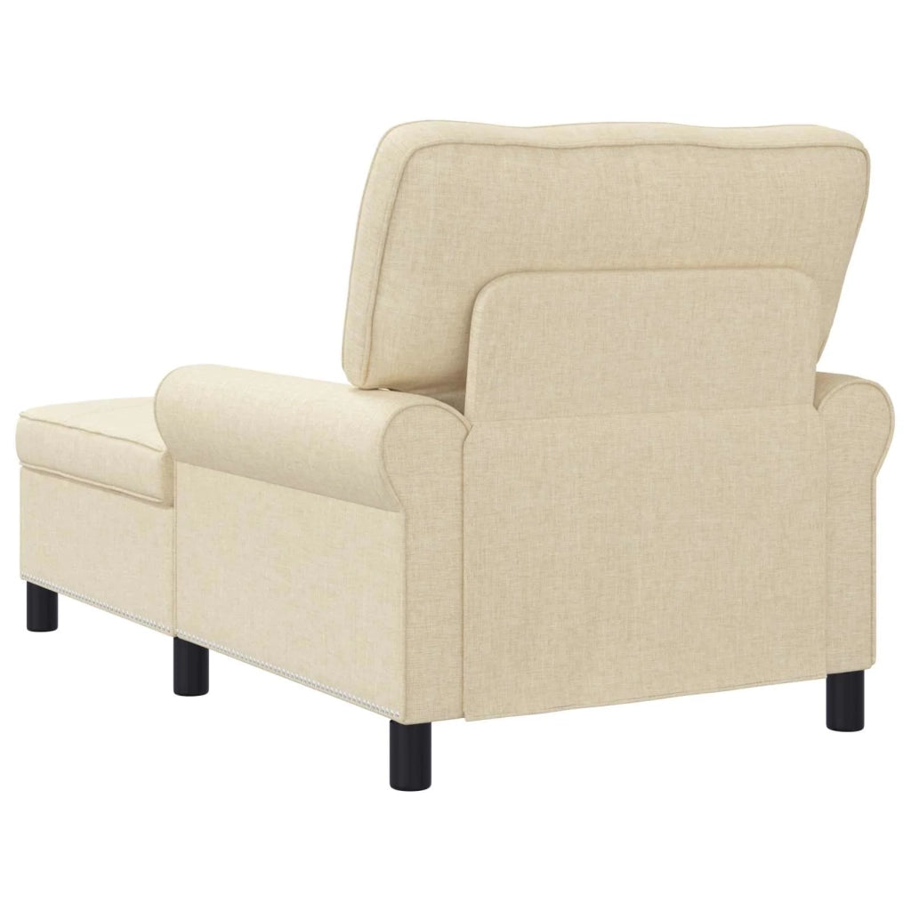 Chaise Lounge con cuscino Crema 91 x 157 x 91 cm Tessuto 42022936