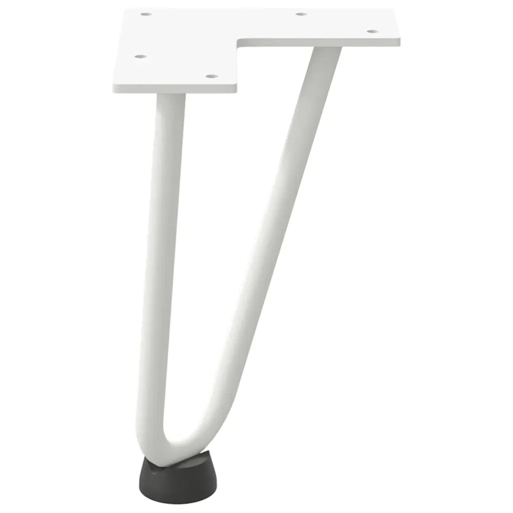 Gambe a forcina per tavolino 4 pz bianche 20 cm in acciaio massiccio