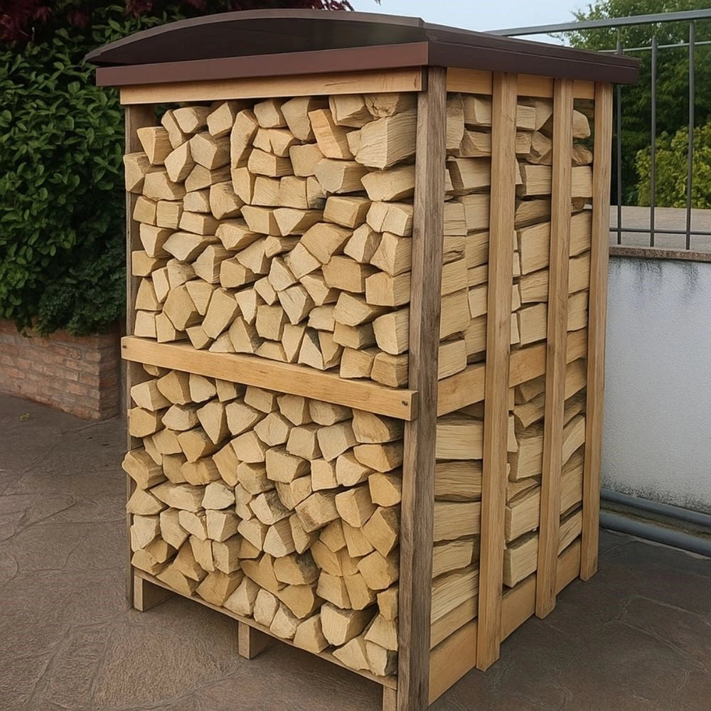 Struttura copri legna e pallet corten eco dimensioni 115x115 cm