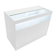 Bancone LED B1200 Bianco con 1 Ripiano a Vista e 2 Chiusi