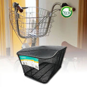 Trade Shop - Cestino Shopping Portapacchi Posteriore Bicicletta Bici Nero Accessorio Zx-9932 -