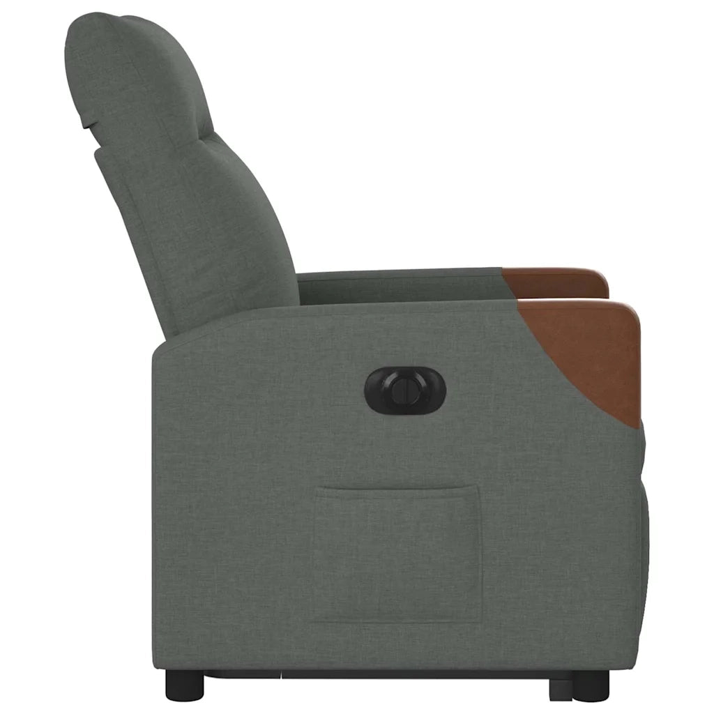 Poltrona Alzapersona Reclinabile Elettrica Grigio Scuro Tessuto 3324023