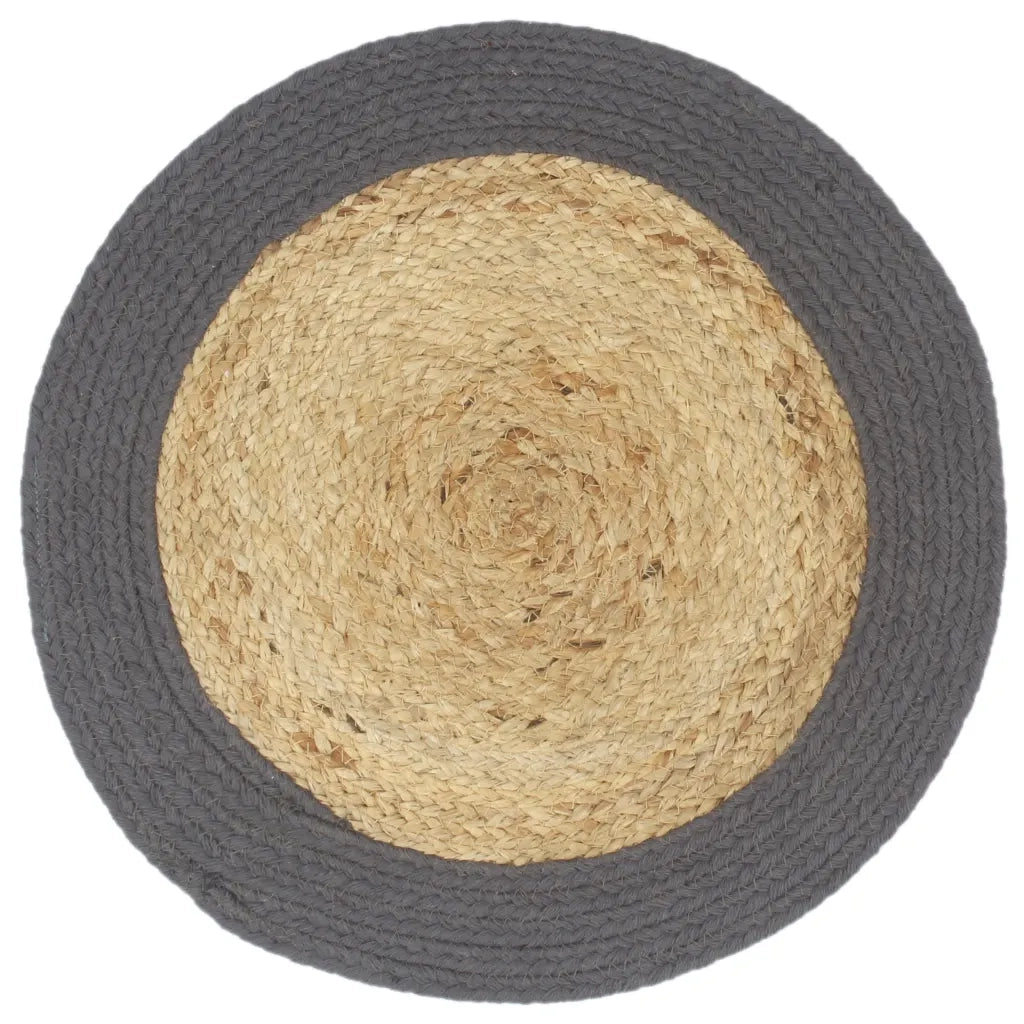 Tovagliette 6 pz Naturale e Antracite 38 cm in Juta e Cotone cod mxl 74690