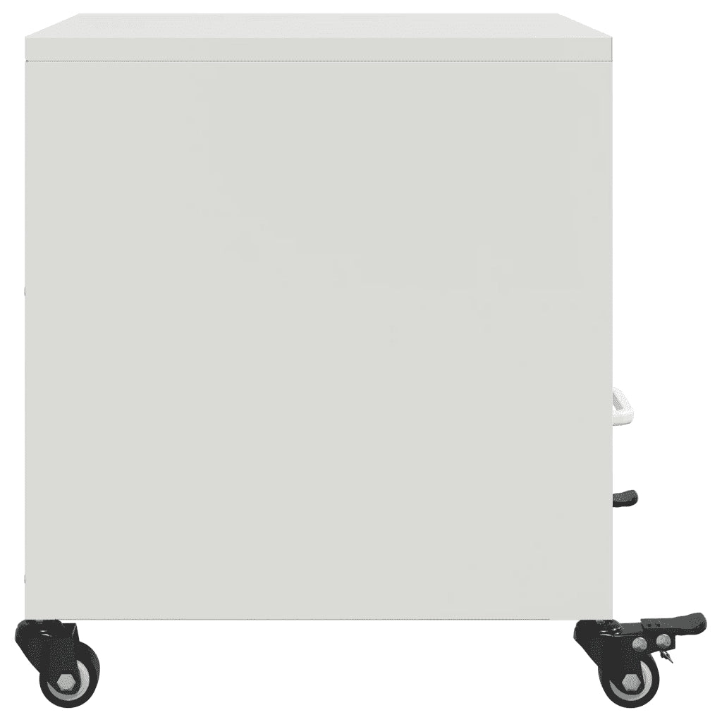 Comodini 2 pz-Set di 2 Tavolino da notte Bianchi 36x39x43,5 cm in Acciaio 376288