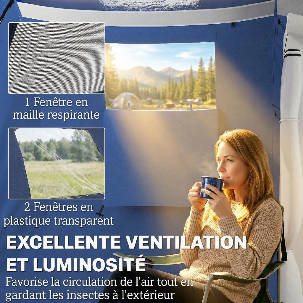 Tenda da campeggio tunnel 4 persone ¨C zephmum ¨C blu scuro 190x300x300 cm