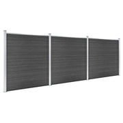 Set Pannelli di Recinzione in WPC 526x186 cm Nero 3070430