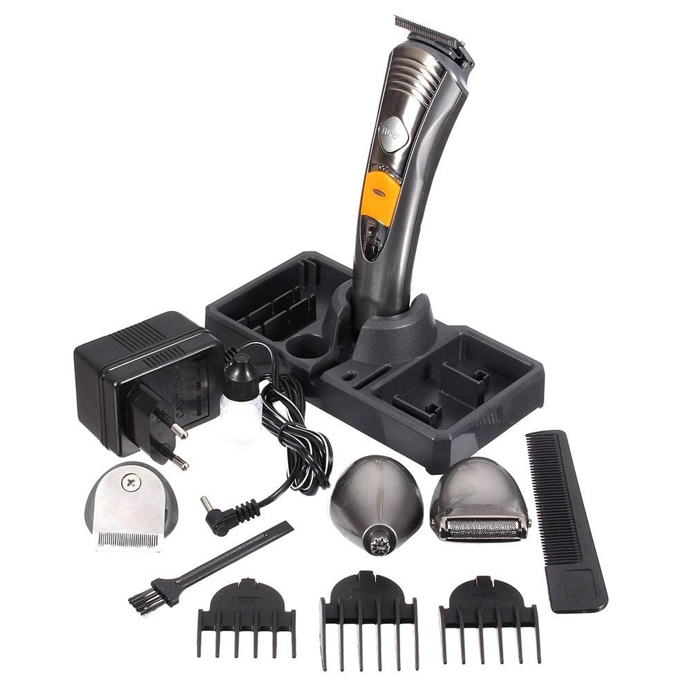 Trade Shop - Tagliacapelli Elettrico Kit Rasoio 7 In 1 Regola Barba Naso Corpo Taglia Capelli -