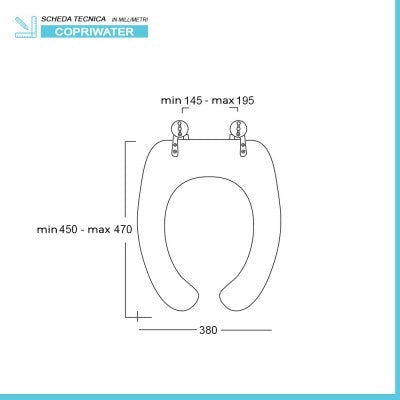 Copriwater originale per wc bidet combinato con apertura frontale