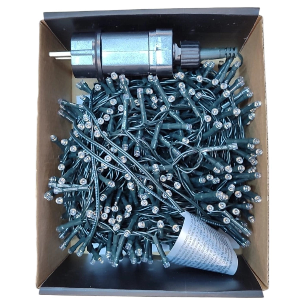 LUCI LED ORO 1000 LED 20 MT INTERNO ESTERNO FILO VERDE
