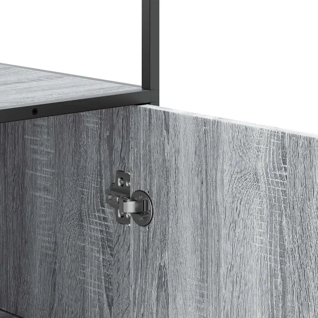 Credenza-Buffet-Armadio da cucina Grigio Sonoma 35,5x35x139 cm Legno Multistrato Metallo 724840