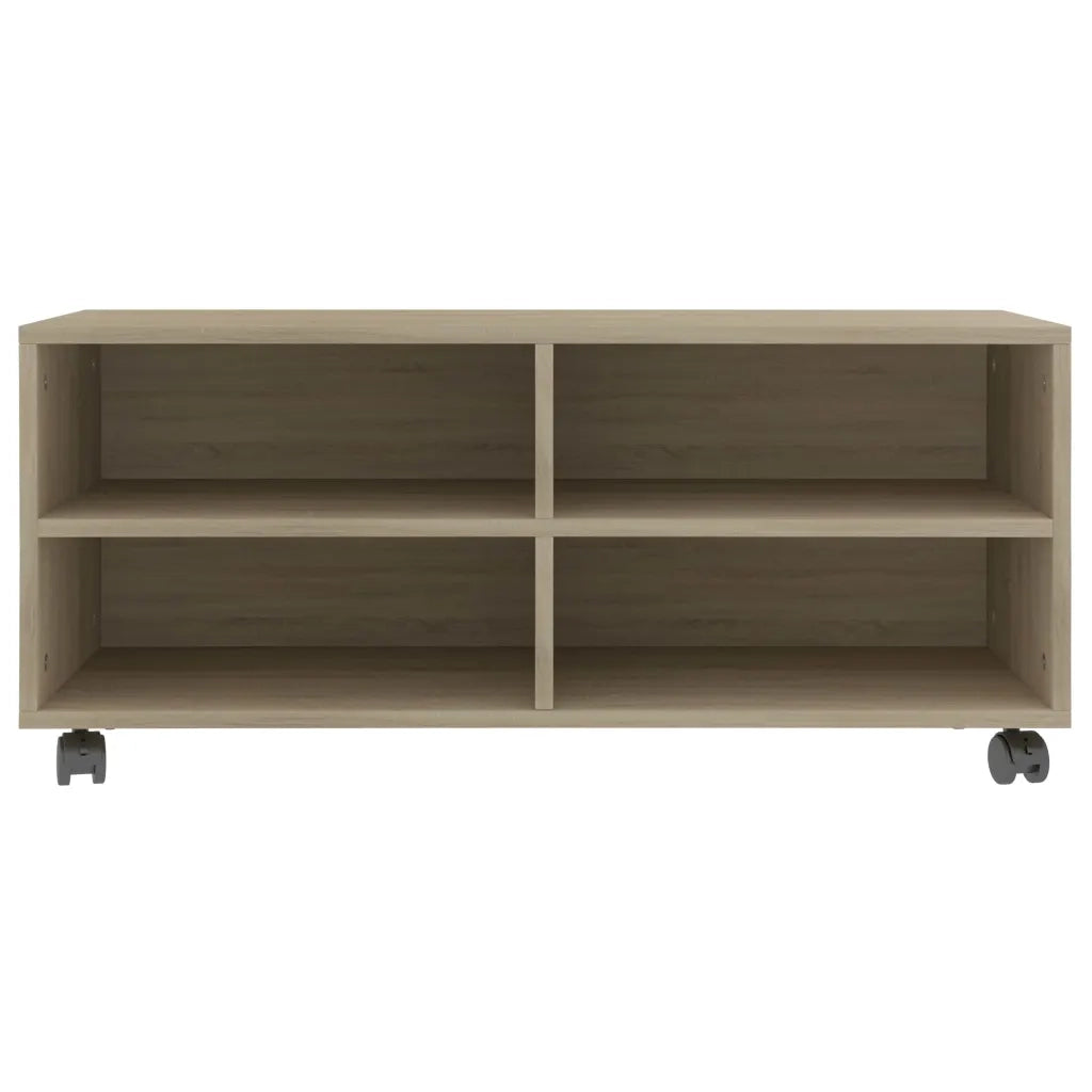 Mobile TV con Ruote Rovere Sonoma 90x35x35 cm Legno Multistrato 800183