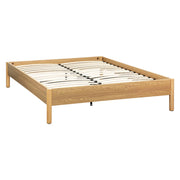 Letto con rete a doghe 160x200cm decorazione legno, marrone naturale