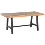 Tavolo da Pranzo Luce Legno di Acacia e Nero 170 x 80 cm Esterno Interno Moderno