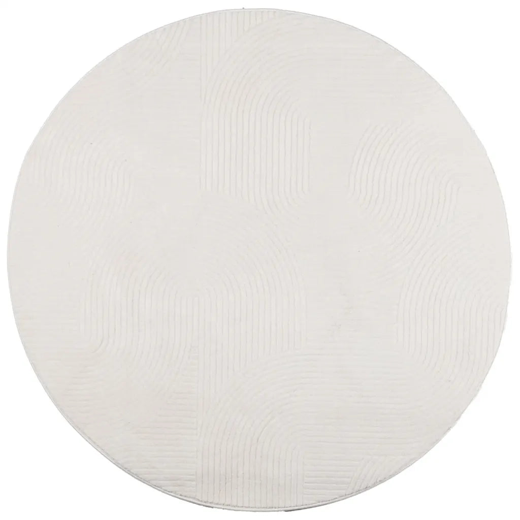 vidaXL Tappeto IZA a Pelo Corto con Aspetto Scandinavo Crema Ø 120 cm