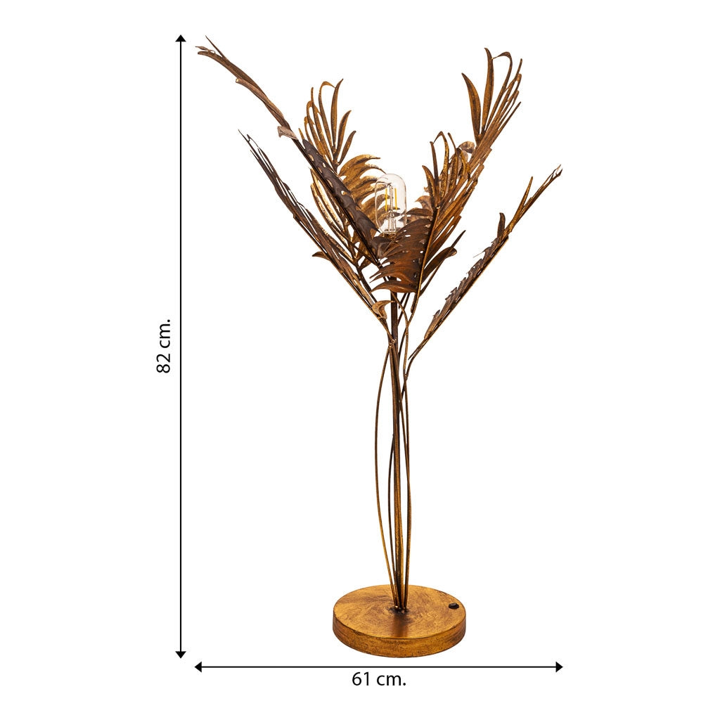 Lampada da tavolo in metallo dorato 61x53x82h